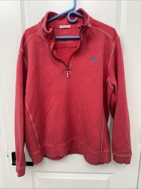 Tommy Bahama “Relax” Men's Coral Quarter-Zip Pullover Sweater